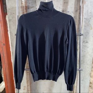Yves Saint Laurent YSL Black Wool Turtleneck